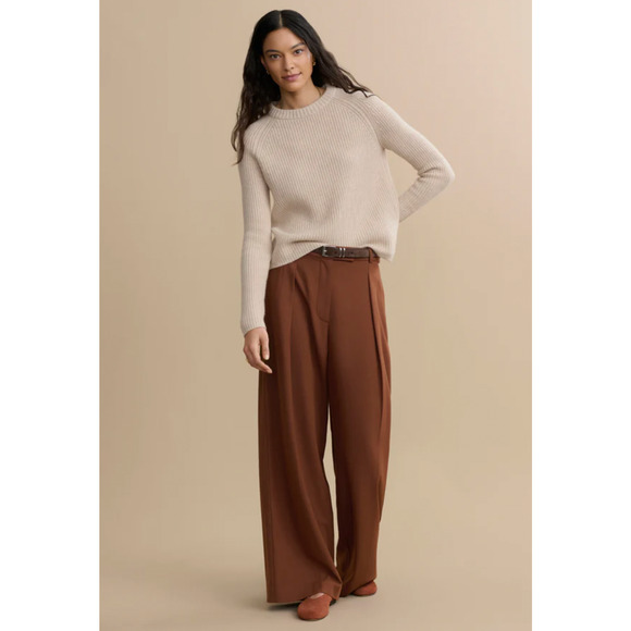 NWT! Jenni Kayne XS Iconic 100% CASHMERE Fisherman Sweater $425 Oatmeal Neutral - Picture 9 of 14